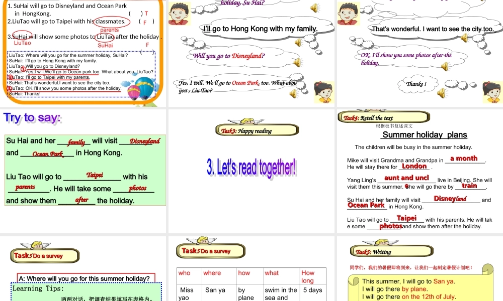 牛津译林苏教版小学英语六下《Unit 7 Summer holiday plans 》PPT课件 (2).ppt