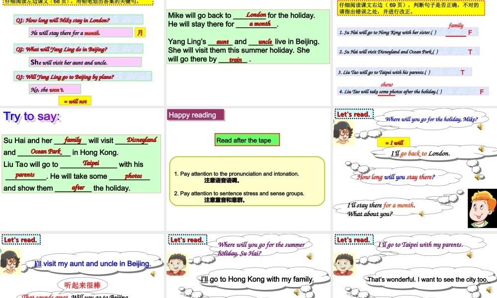 牛津译林苏教版小学英语六下《Unit 7 Summer holiday plans 》PPT课件 (4).ppt