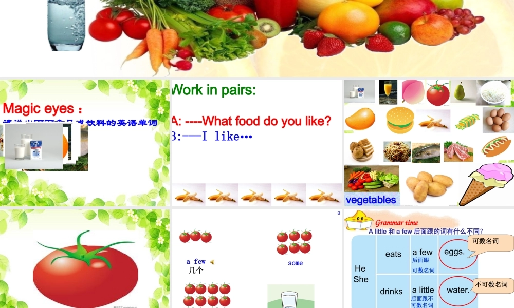 牛津译林苏教版小学英语六下《Unit 3 A healthy diet》PPT课件 (2).ppt