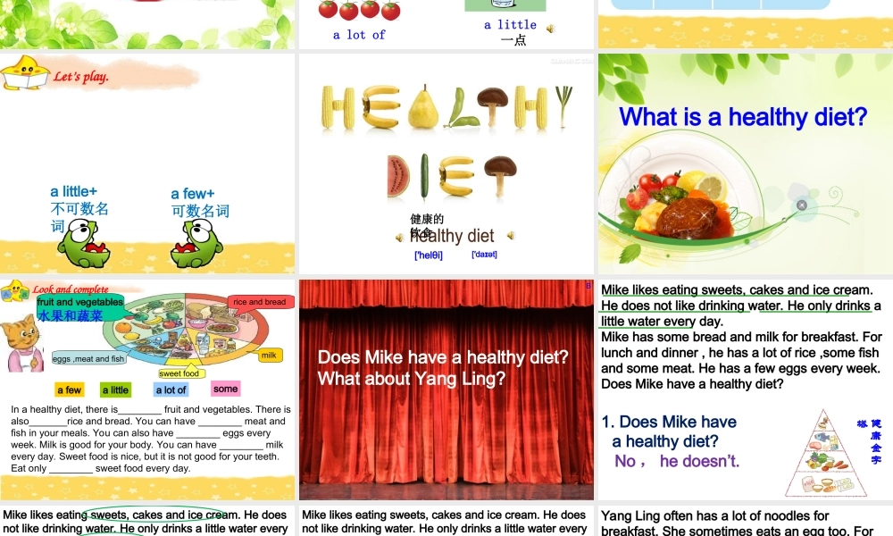 牛津译林苏教版小学英语六下《Unit 3 A healthy diet》PPT课件 (2).ppt