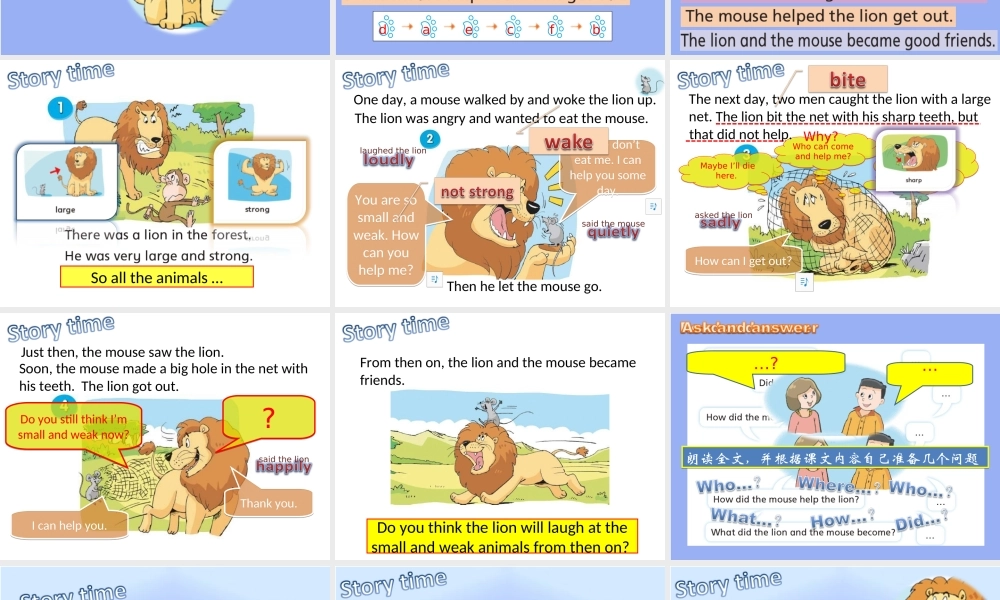 牛津译林苏教版小学英语六下《Unit 1 The lion and the mouse 》PPT课件 (3).ppt