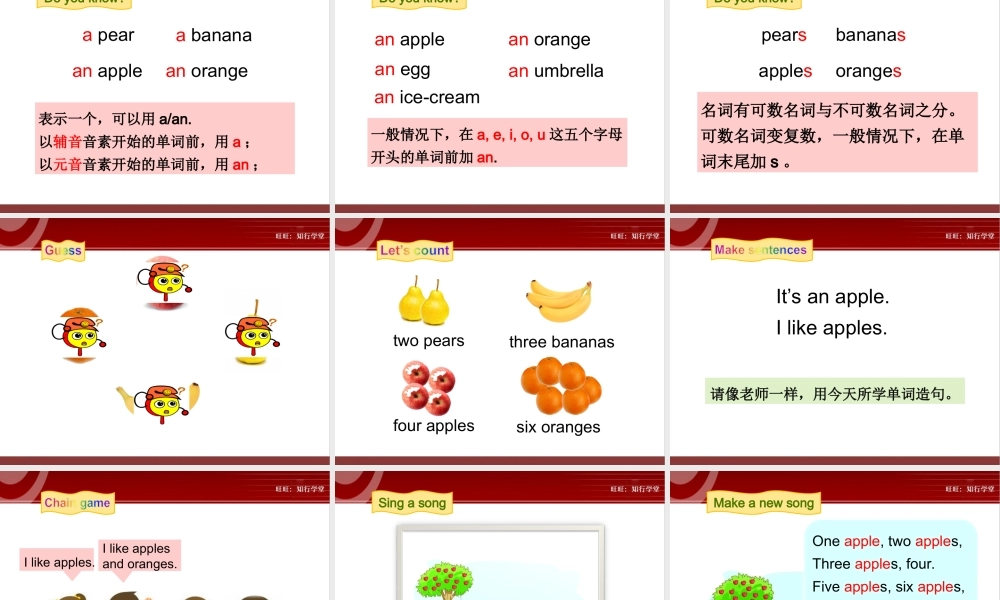 牛津上海版三上Unit 8《At the fruit shop》（第1课时）ppt课件[旺旺：知行学堂].ppt