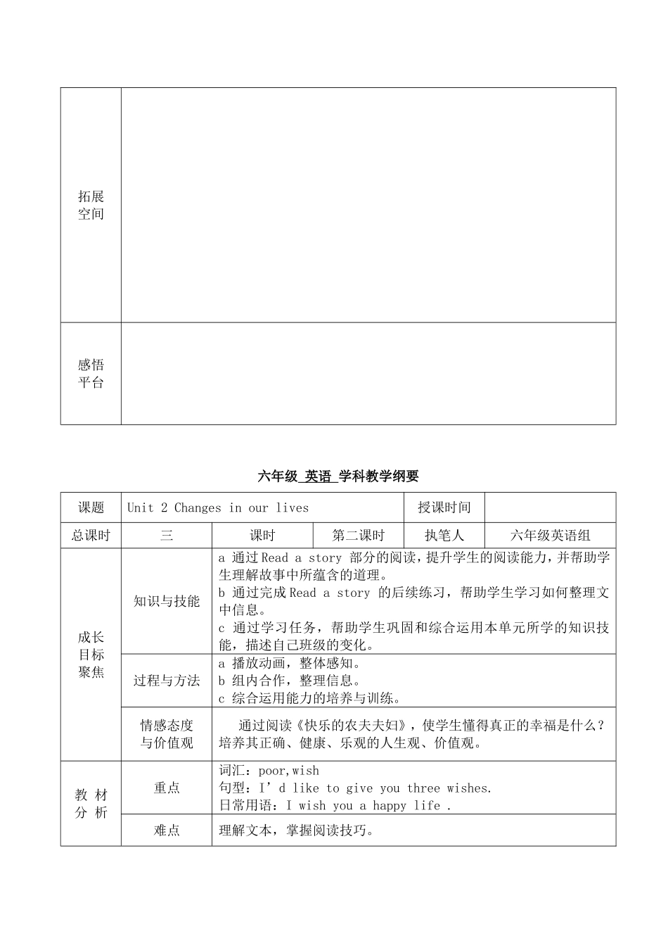 【沪教牛津版（三起）】六年级下册英语教案 unit 2 Changes in our lives.doc_第3页