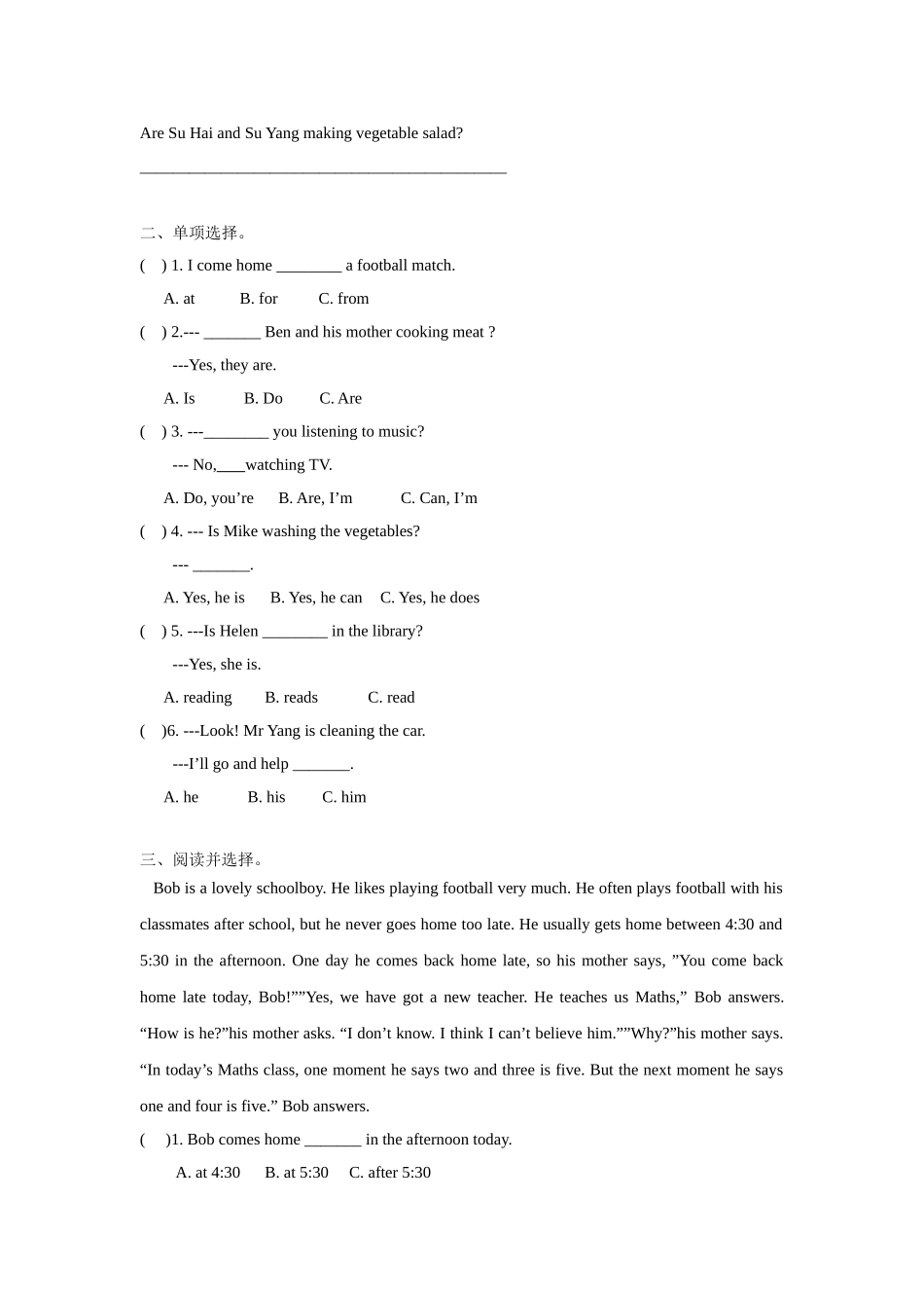 【精品】Unit6 Checkout time & Ticking time(练习及解析)译林版(三起)-五年级英语下.doc_第2页