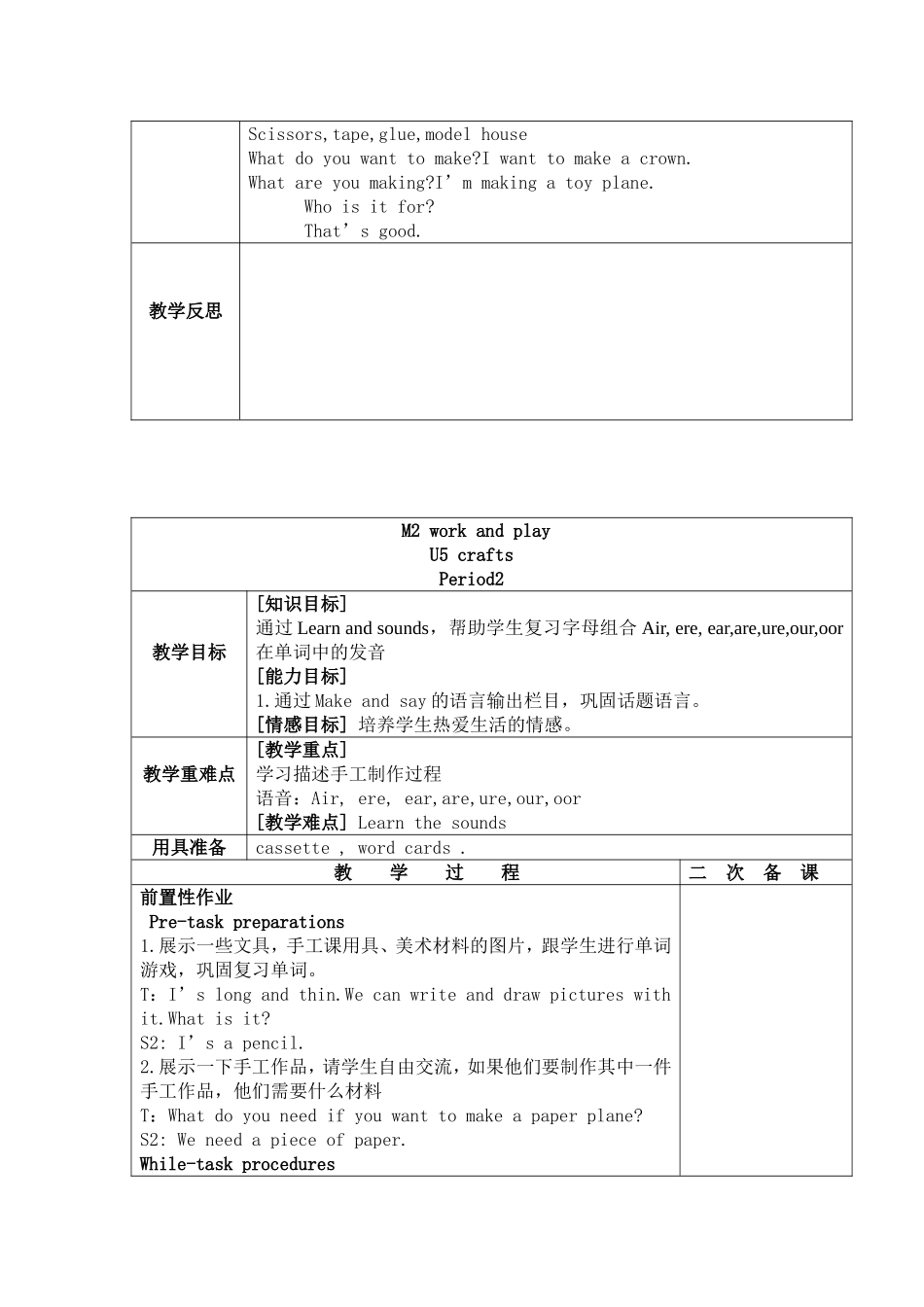 【沪教牛津版（三起）】六年级下册英语教案 Unit5-crafts.doc_第3页