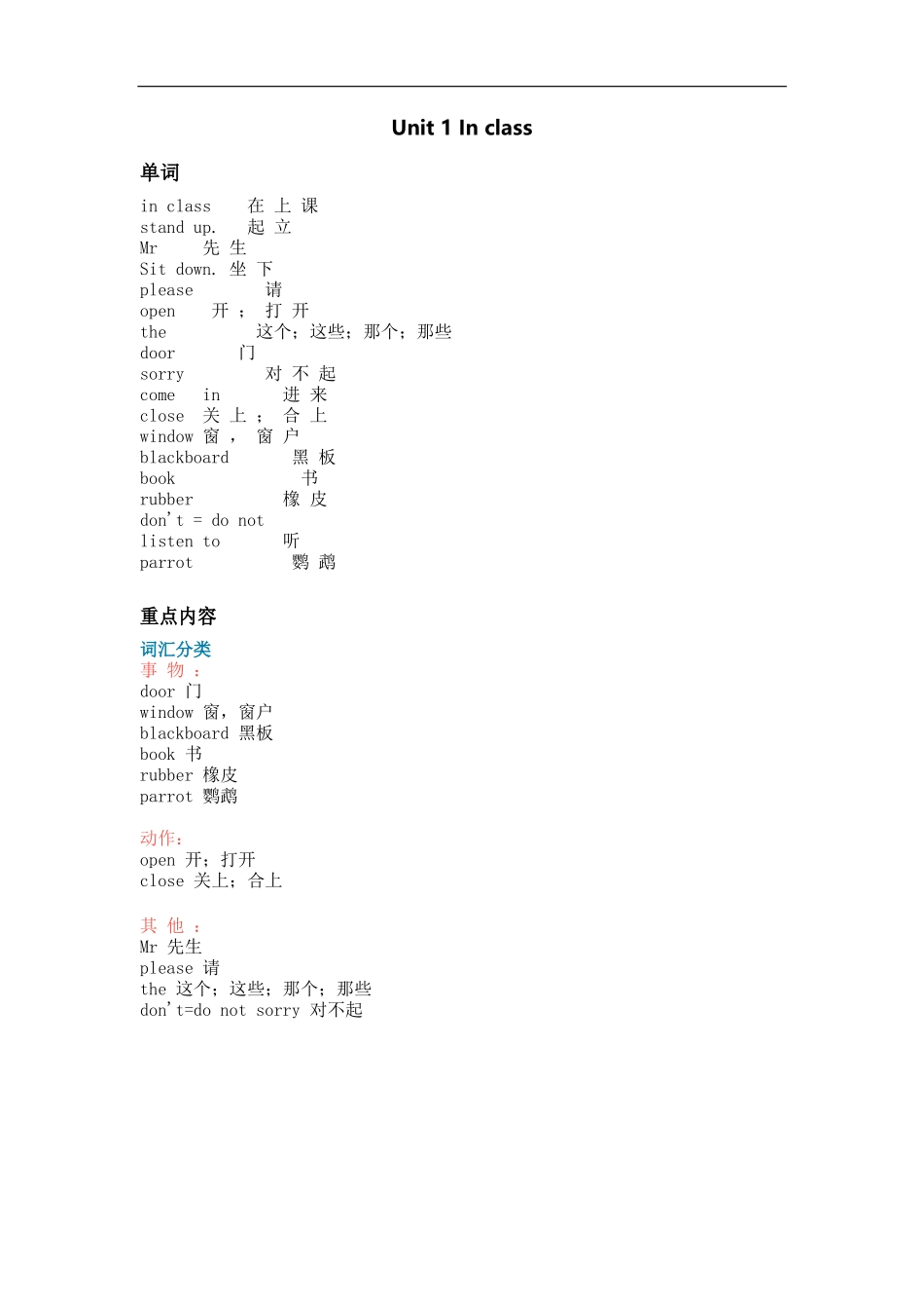 译林版三年级下 Unit1 知识点梳理.docx_第1页