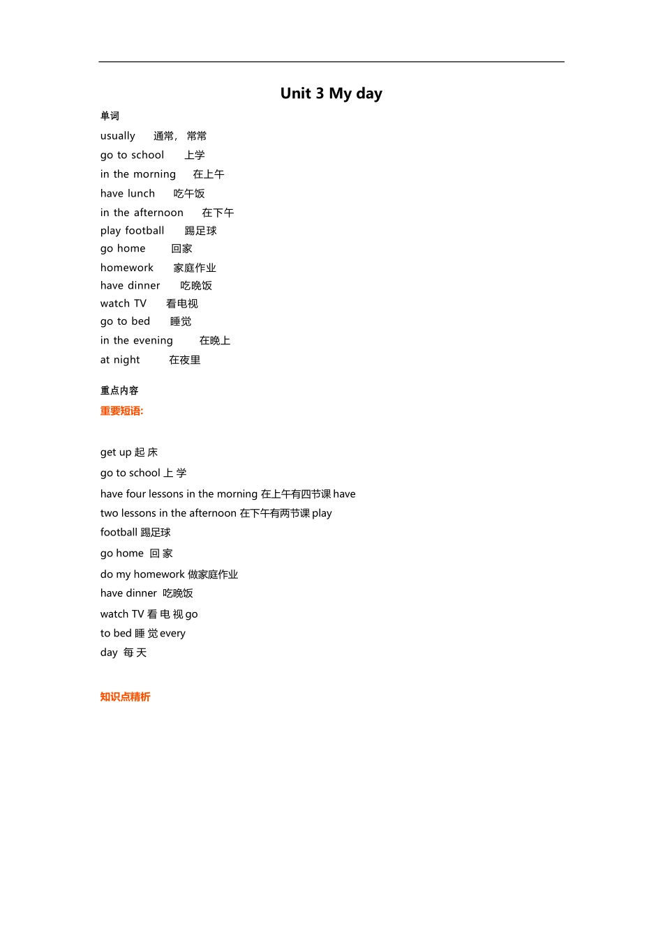 译林版四年级下 Unit3 知识点梳理.docx_第1页