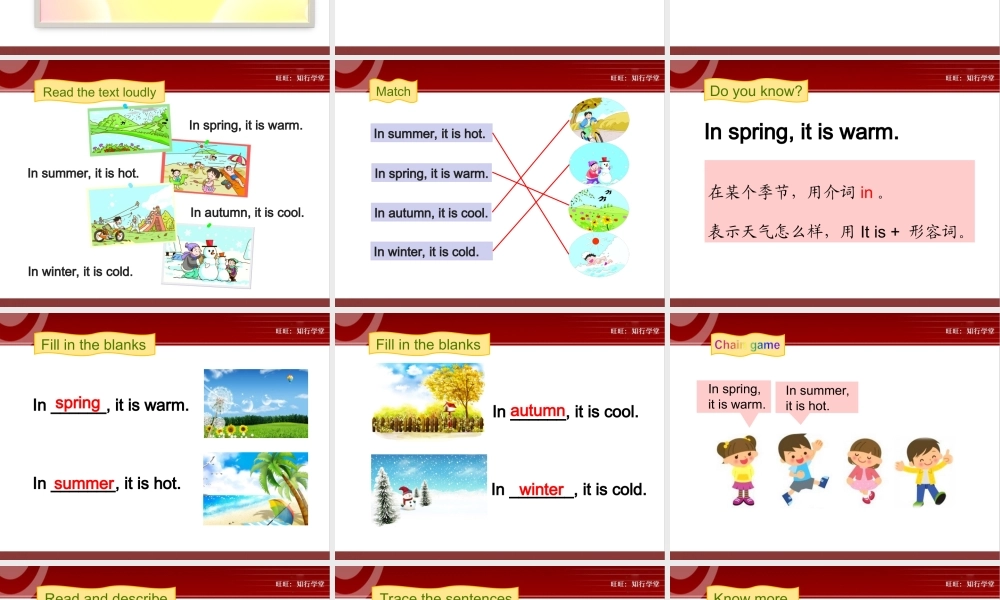 牛津上海版三上Unit 12《The four seasons》（第2课时）ppt课件[旺旺：知行学堂].ppt