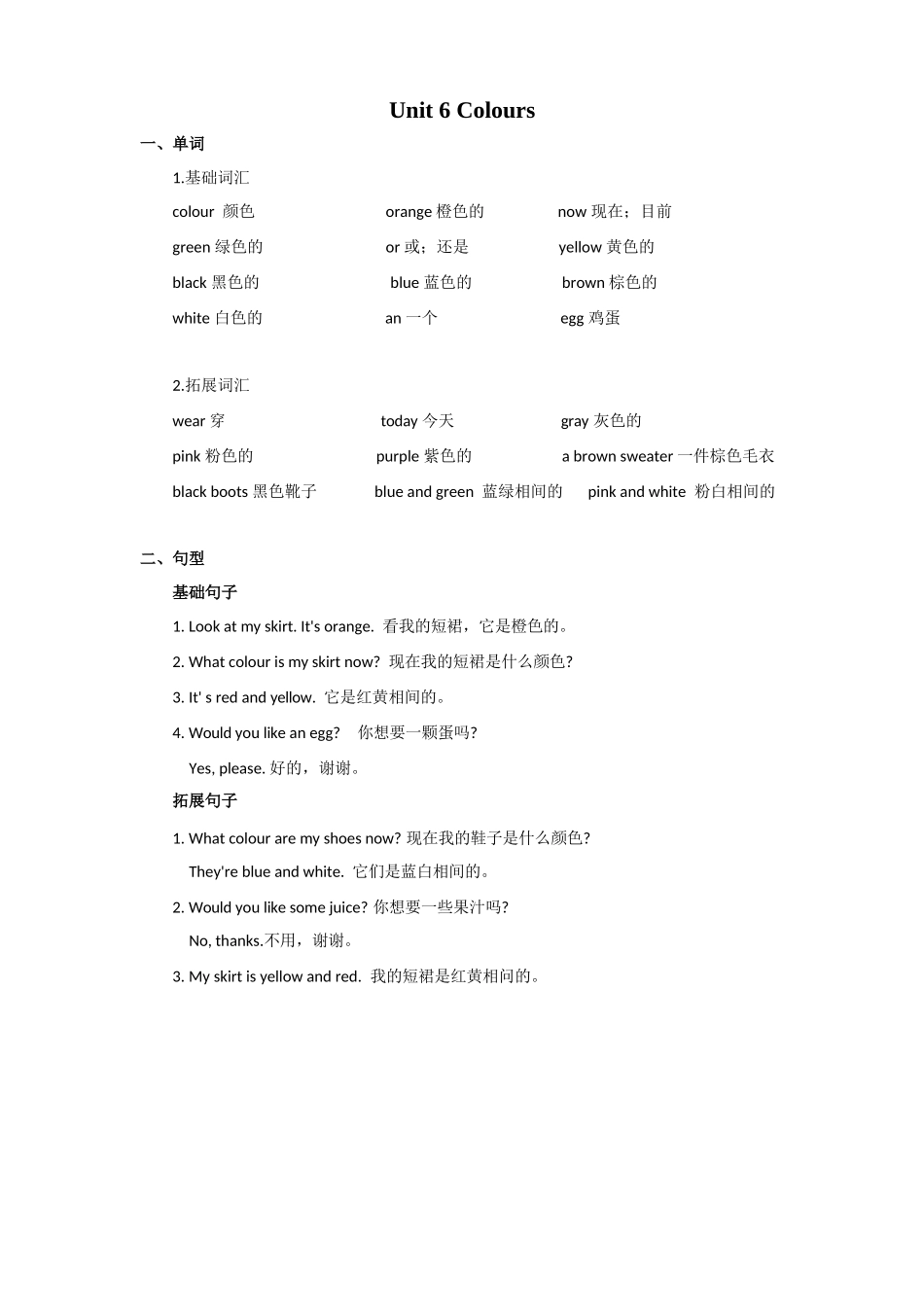 译林版三年级上 Unit6 知识点梳理.docx_第1页