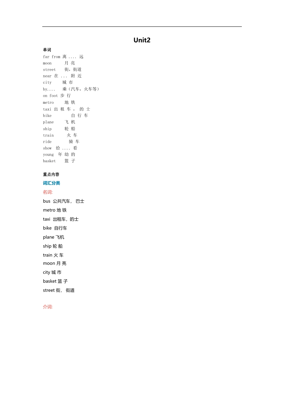 译林版五年级下 Unit2 知识点梳理.docx_第1页