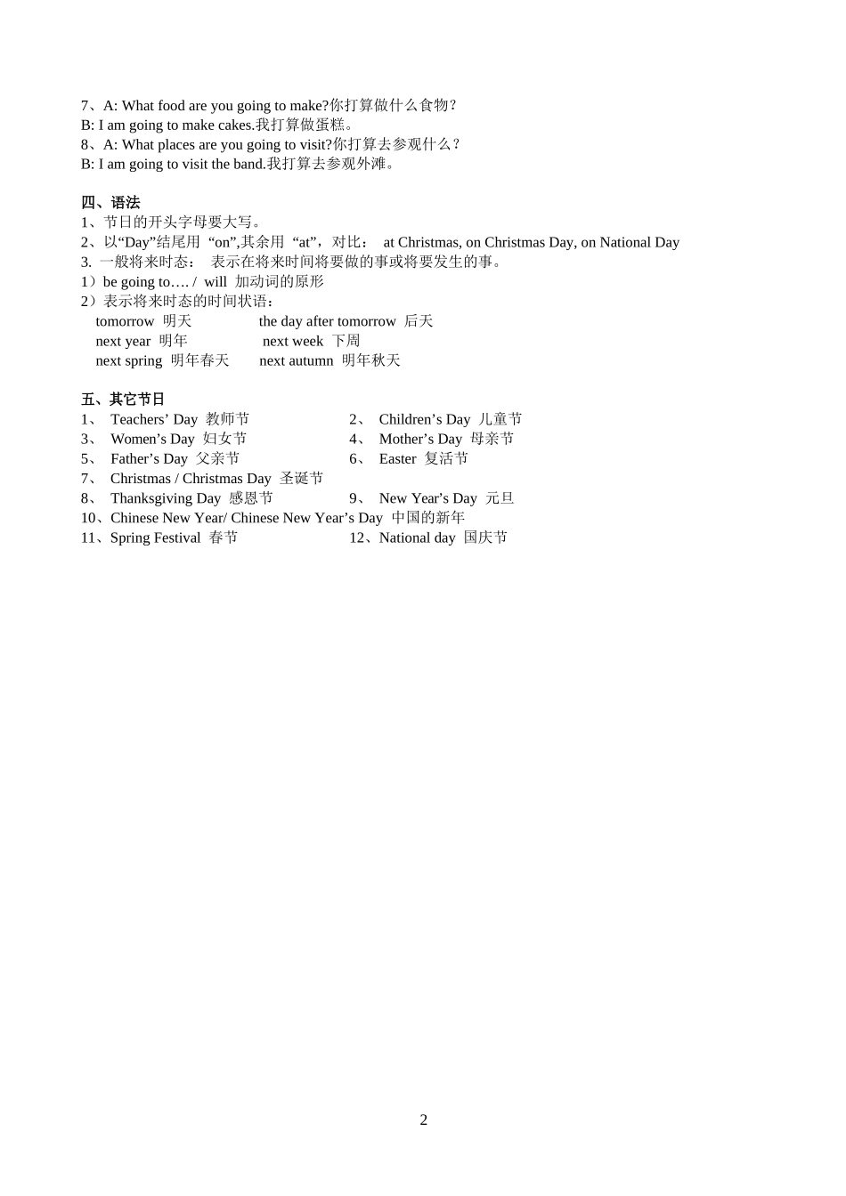 译林版六年级上 Unit8 知识点梳理.docx_第2页