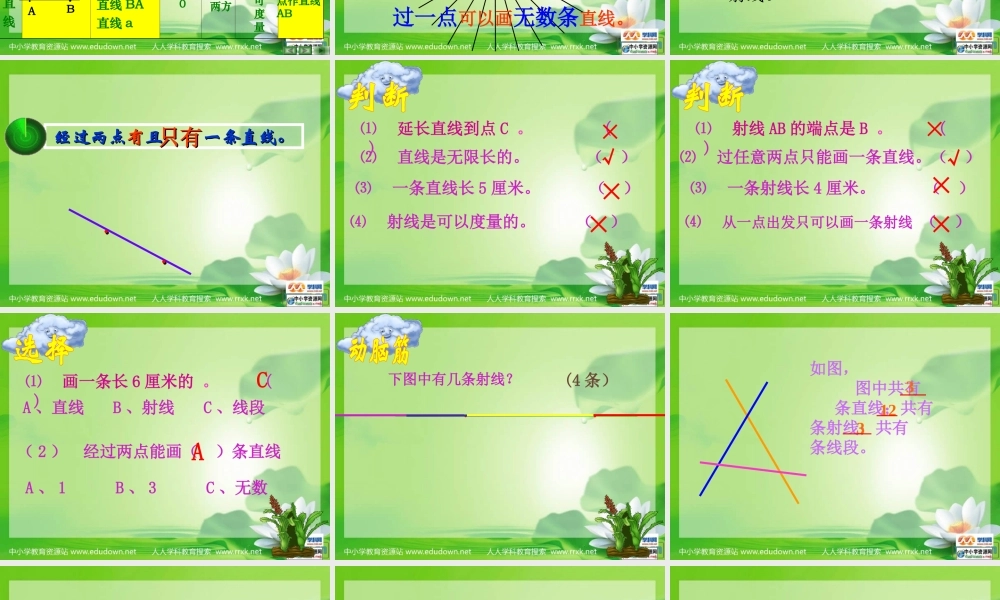沪教小学数学四上《5.2线段、射线、直线》PPT课件 (3).ppt