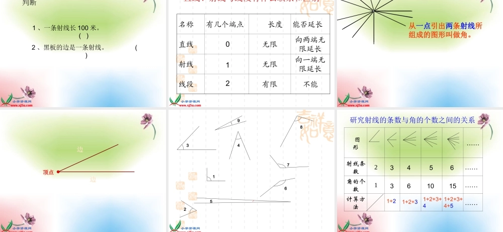沪教小学数学四上《4.6运算定律》PPT课件 直线 射线 角 (2).ppt
