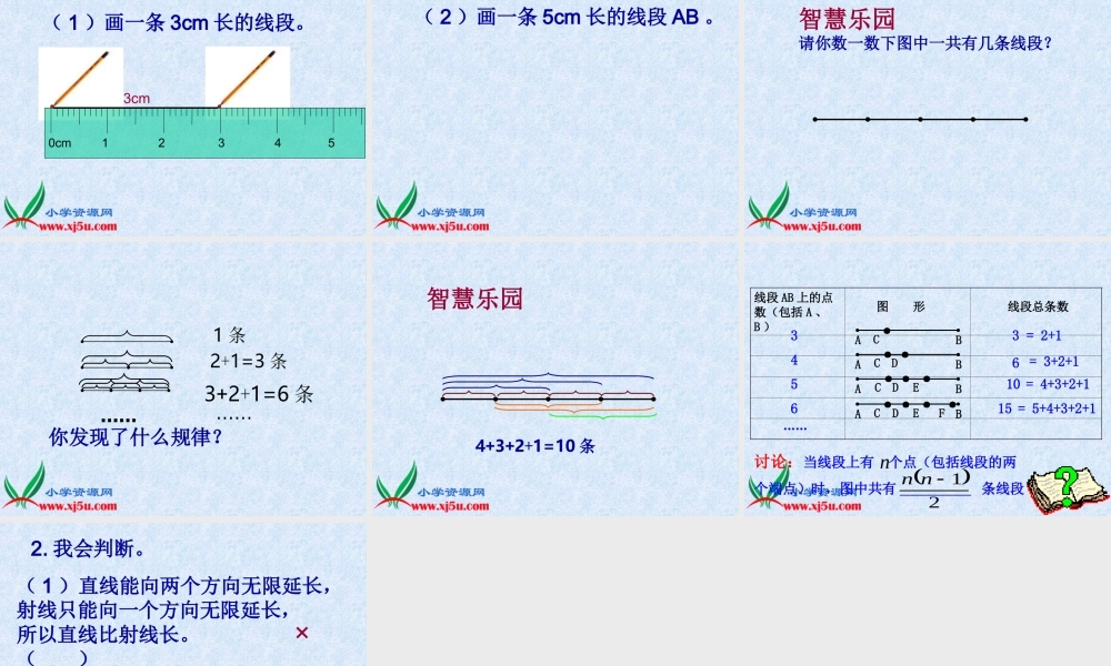 沪教小学数学四上《5.2线段、射线、直线》PPT课件 (1).ppt