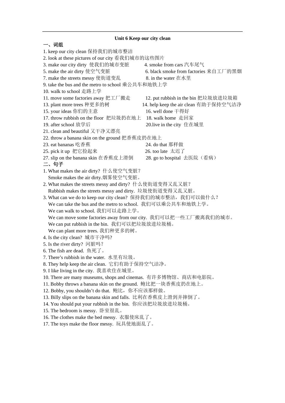 译林版六年级上 Unit6 知识点梳理.docx_第1页