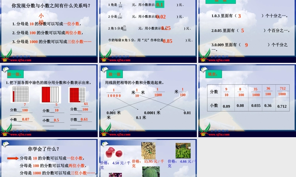 沪教小学数学四下《2.2小数的意义》PPT课件 (1).ppt