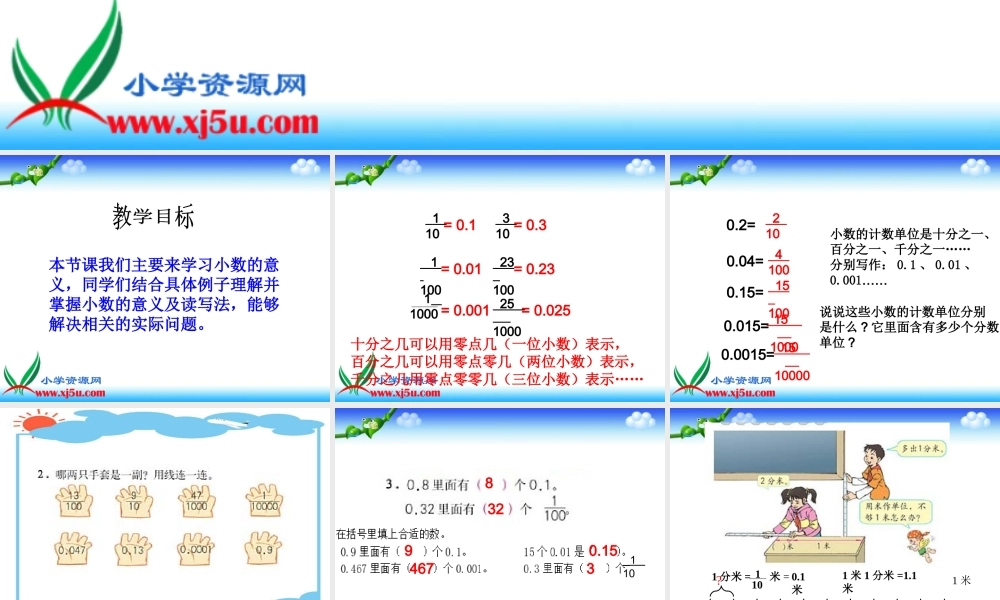 沪教小学数学四下《2.2小数的意义》PPT课件 (2).ppt