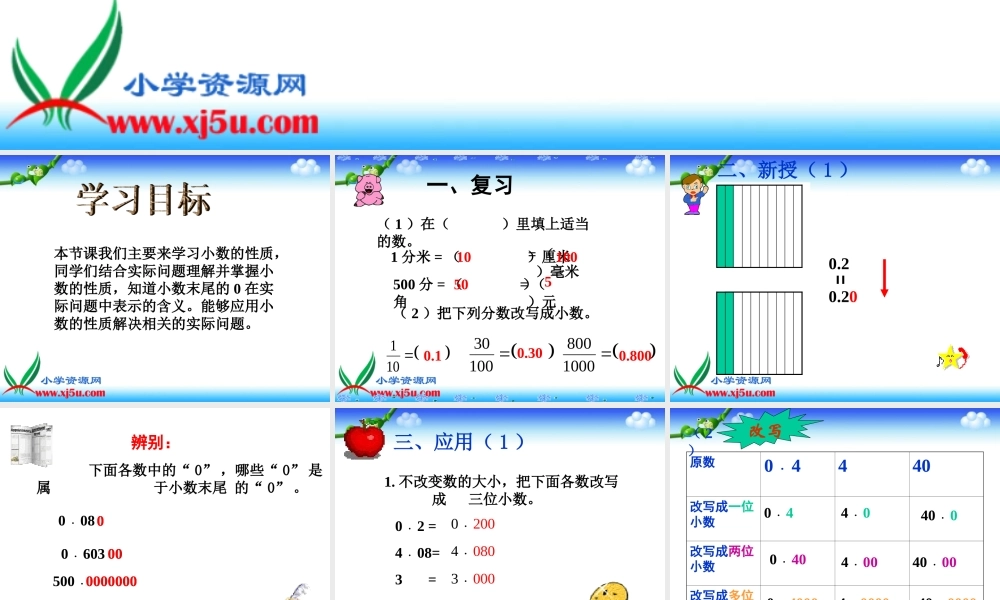沪教小学数学四下《2.4小数的性质》PPT课件 (2).ppt