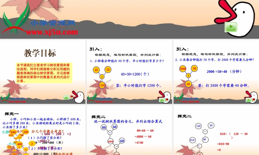 沪教小学数学四上《4.2树状算图与算法流程》PPT课件 (1).ppt