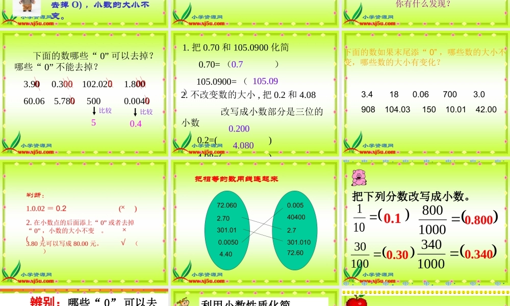 沪教小学数学四下《2.4小数的性质》PPT课件 (4).ppt