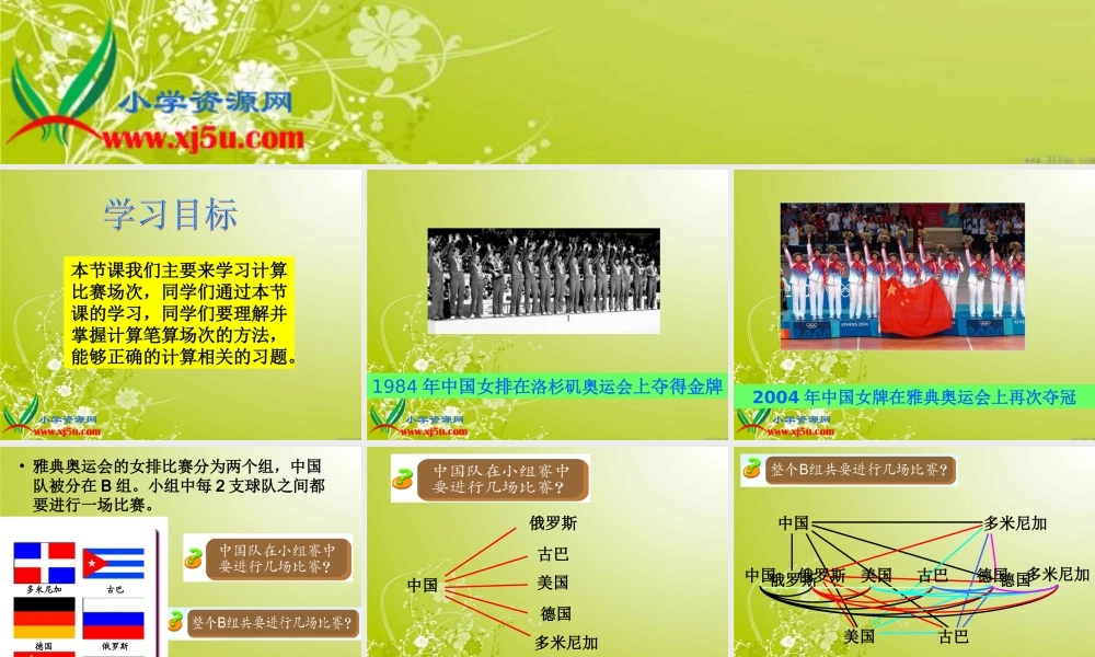 沪教小学数学四下《5.8计算比赛场次》PPT课件 (2).ppt