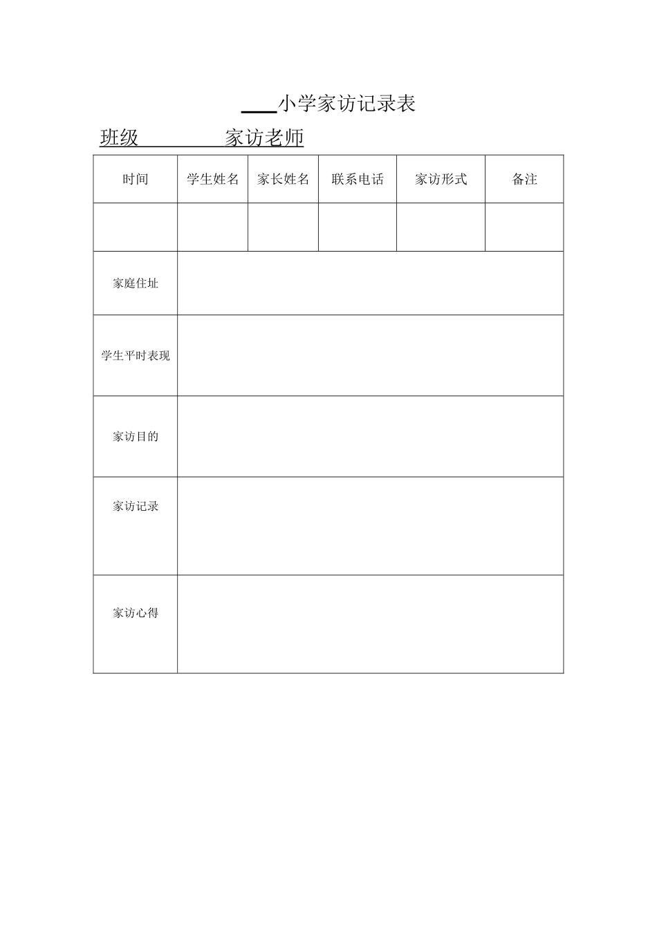 小学家访记录表.doc_第1页
