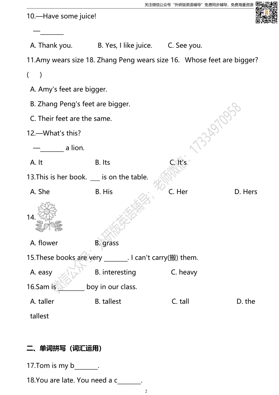 外研三起小升初模拟测试卷.pdf_第2页