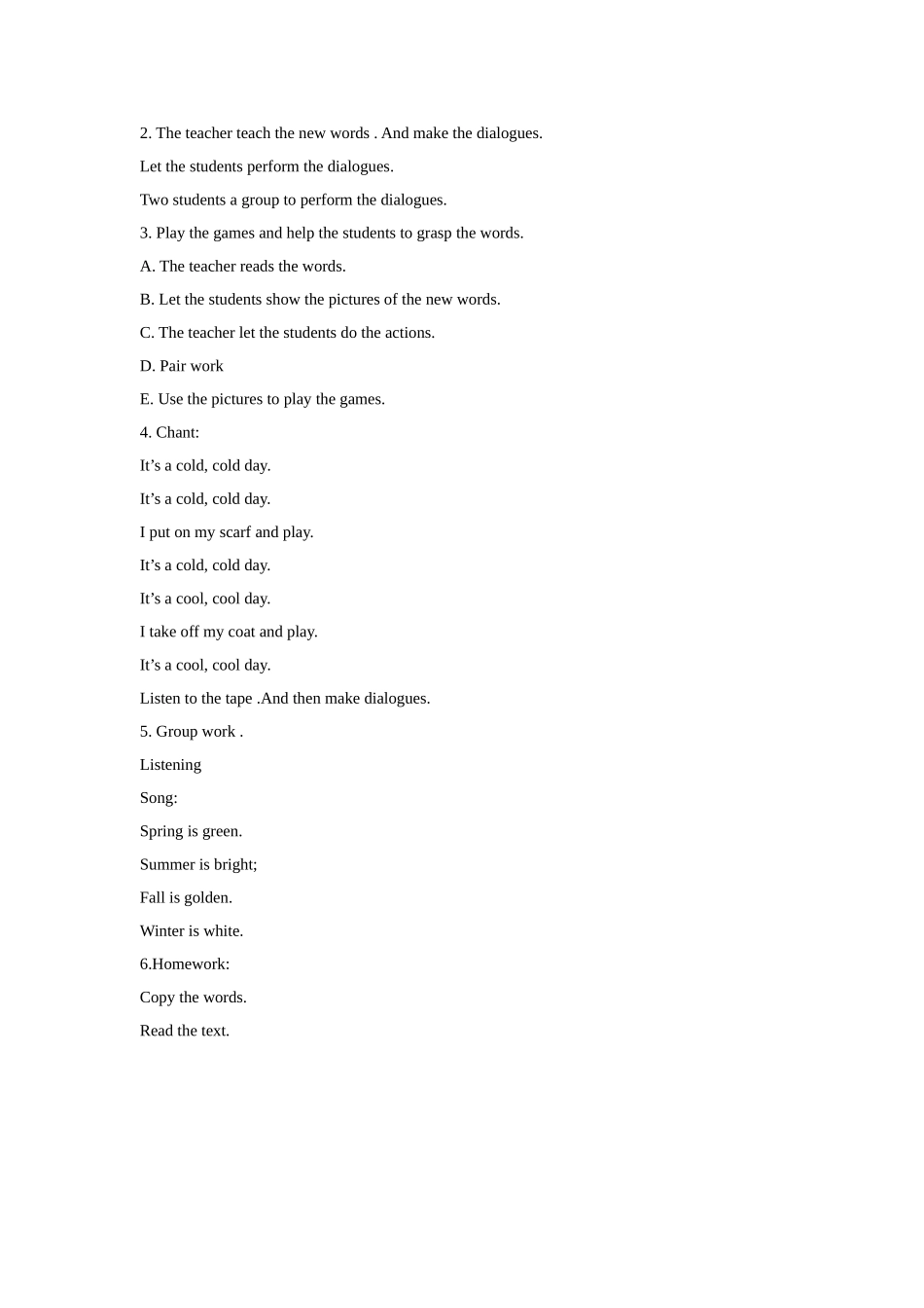 Unit 2 Weather Lesson 2 教学设计3.doc_第2页