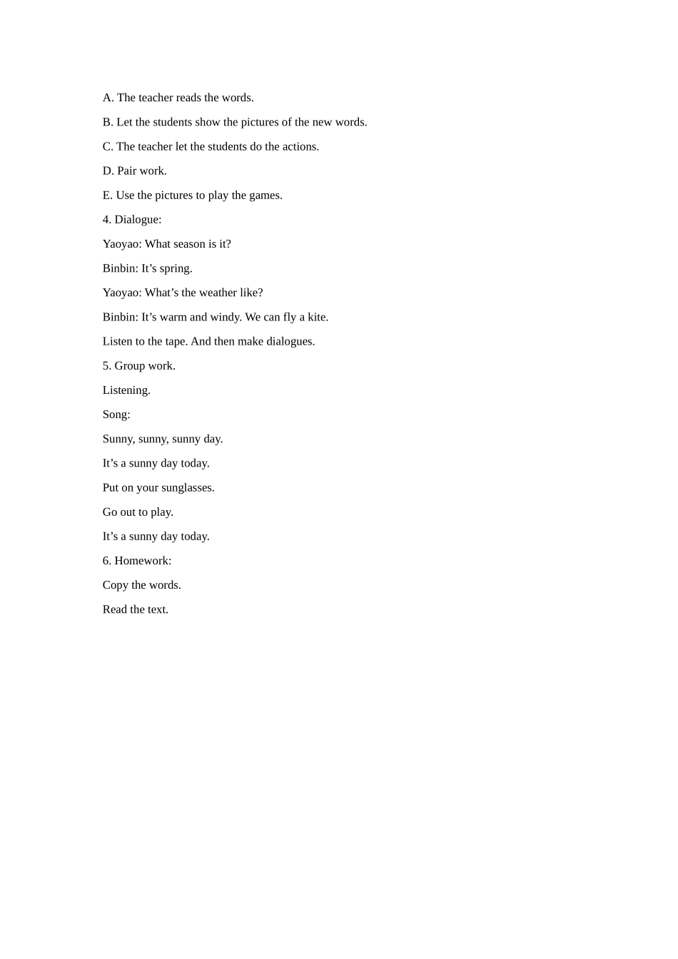 Unit 3 Seasons Lesson 2 教学设计3.doc_第2页