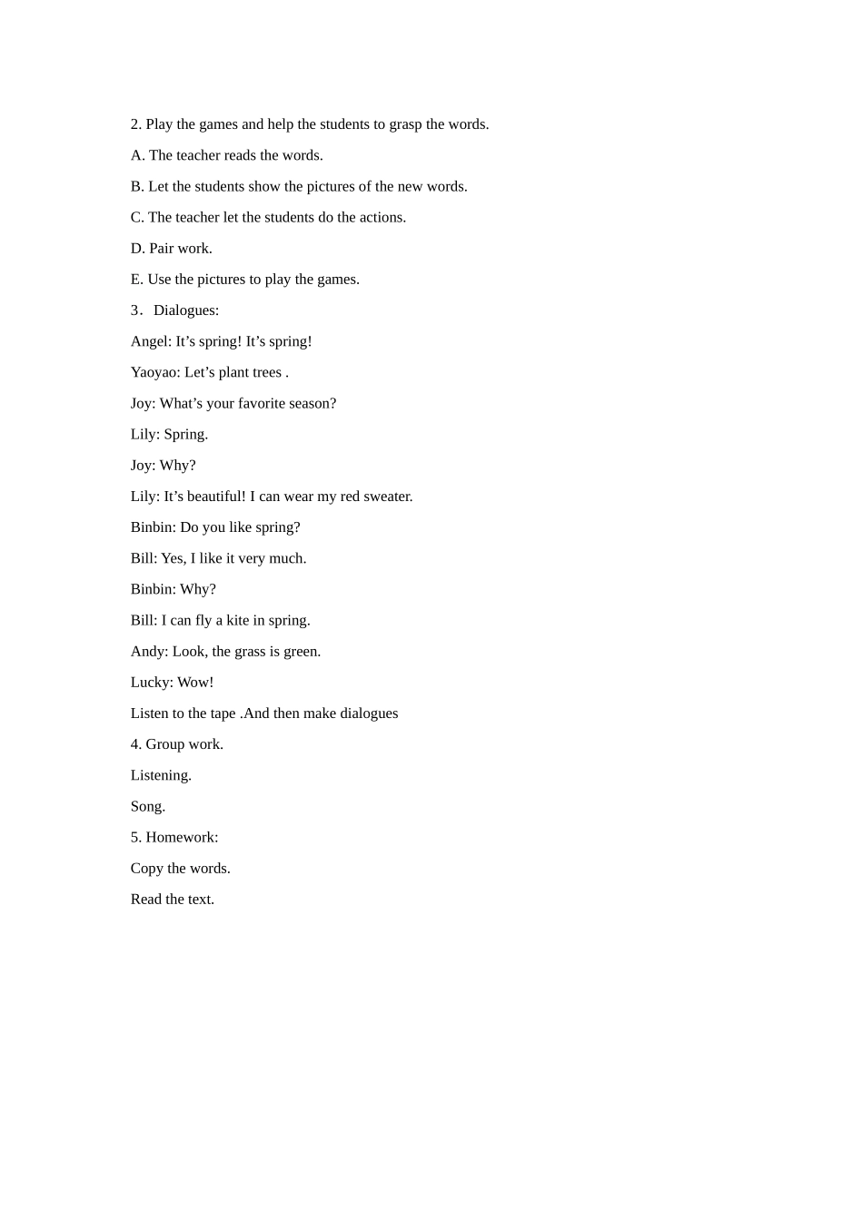 Unit 3 Seasons Lesson 1 教学设计3.doc_第2页