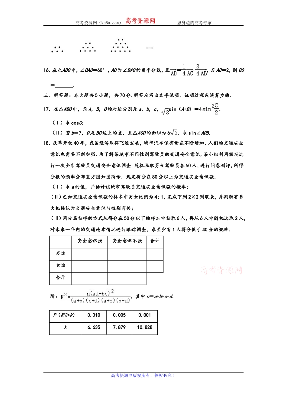 山东省威海市2019届高三上学期期末考试（一模）文科数学试题 Word版含解析.doc_第3页