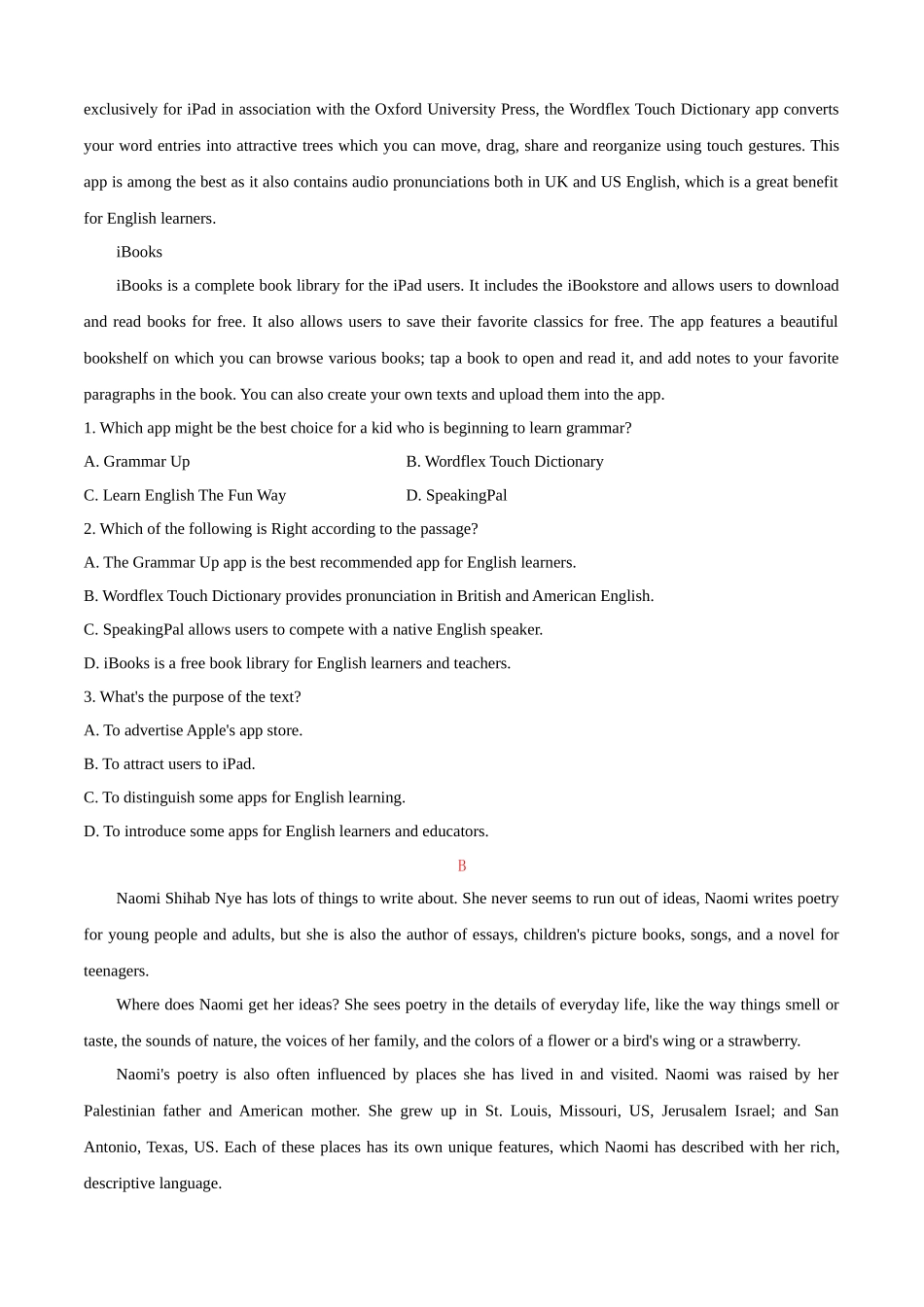 黄金卷09-【赢在高考·黄金20卷】备战2020高考英语全真模拟卷（原卷版）.docx_第2页