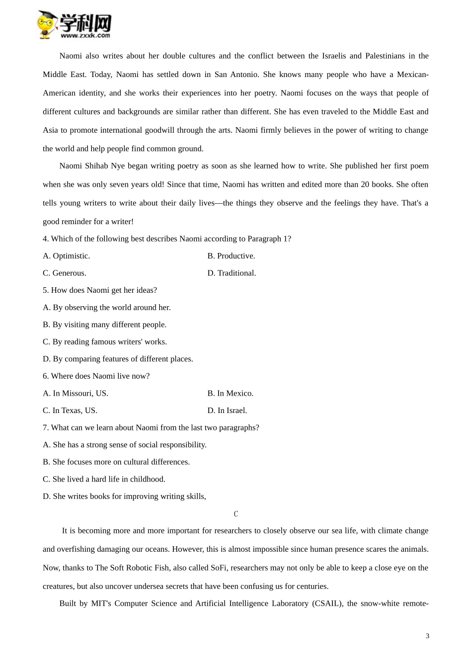 黄金卷09-【赢在高考·黄金20卷】备战2020高考英语全真模拟卷（原卷版）.docx_第3页