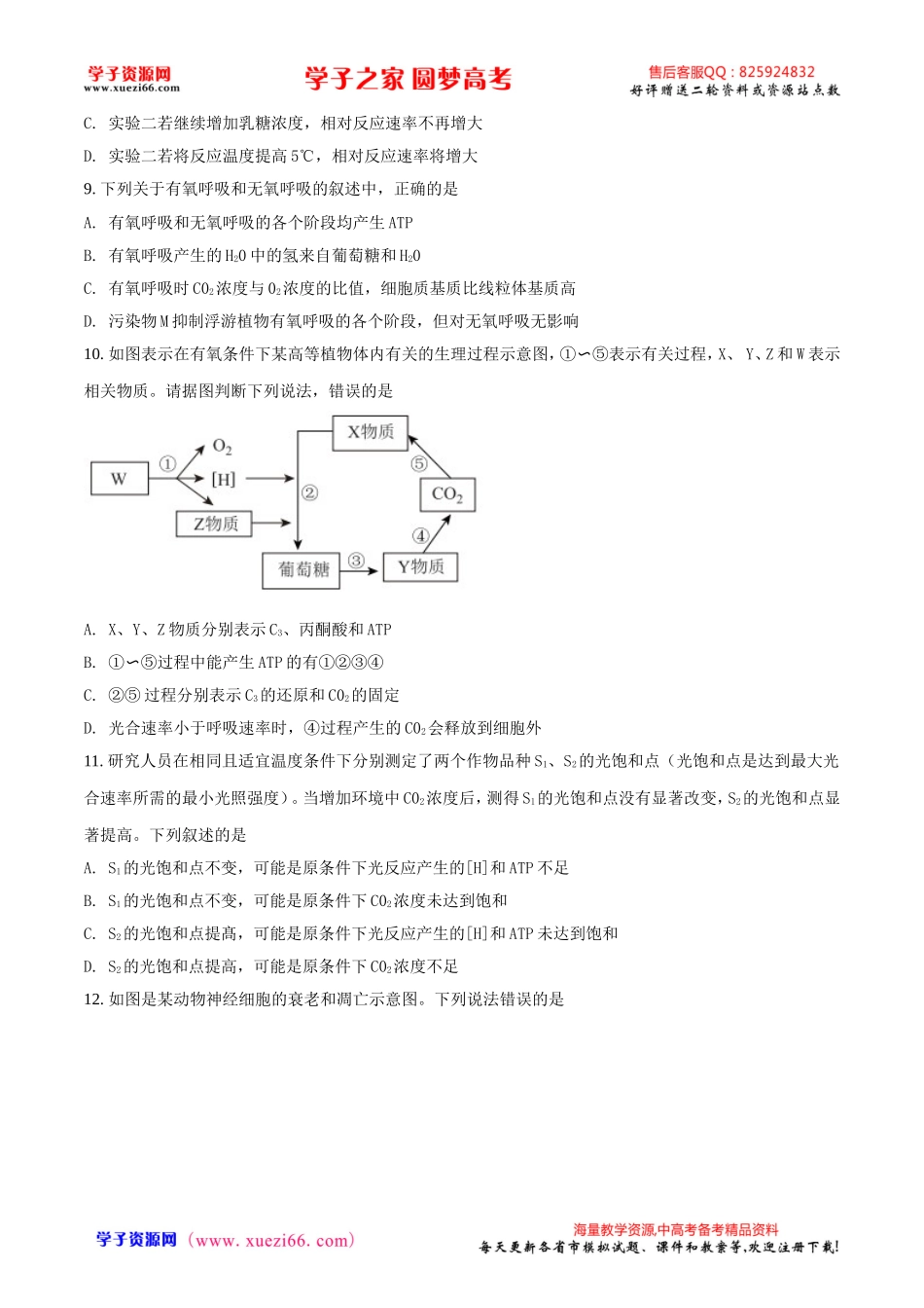 精品解析：【全国百强校】河北省衡水中学2018届高三9月大联考生物试题（原卷版）.doc_第3页