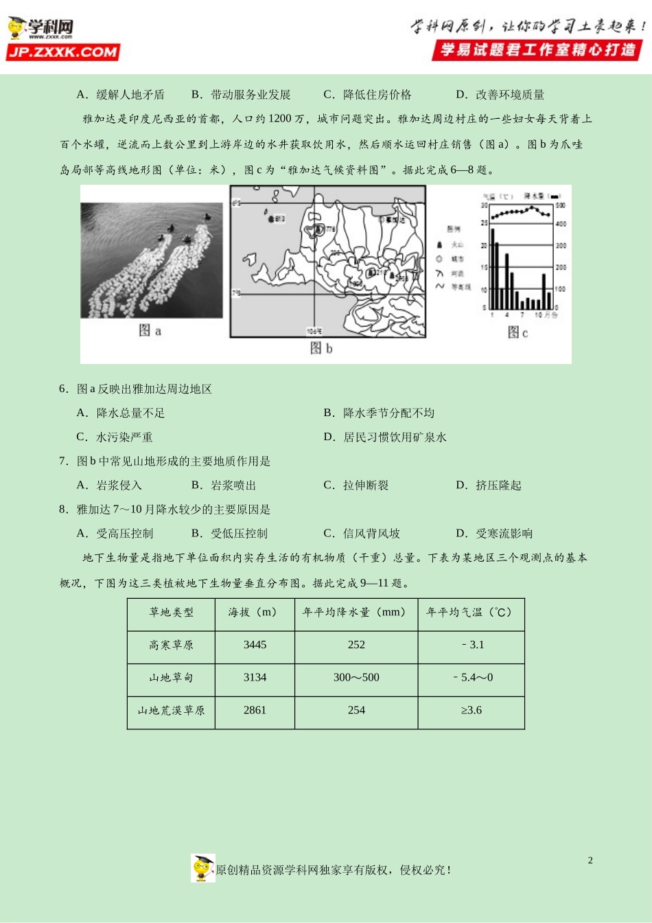 黄金卷15-【赢在高考·黄金20卷】备战2020高考地理全真模拟卷（原卷版）.docx_第2页