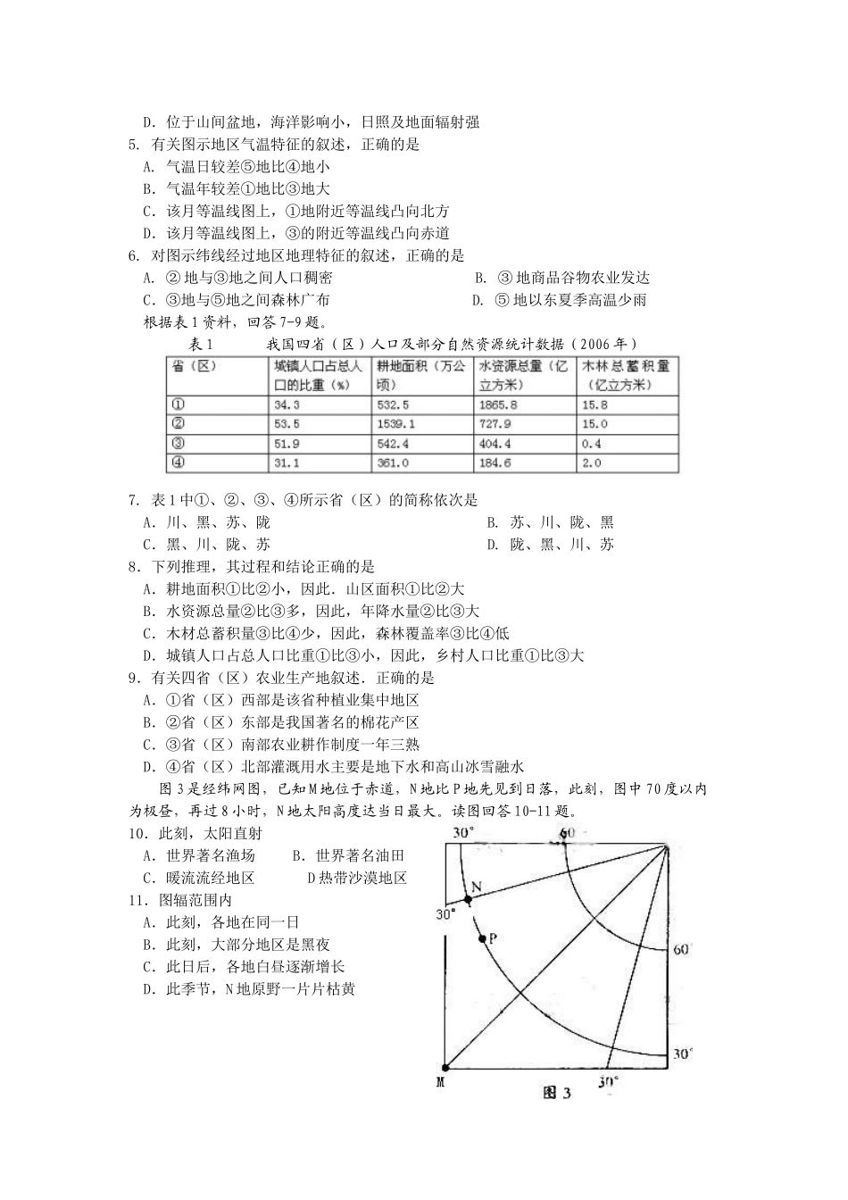 2009年高考地理真题（四川自主命题）.doc_第2页