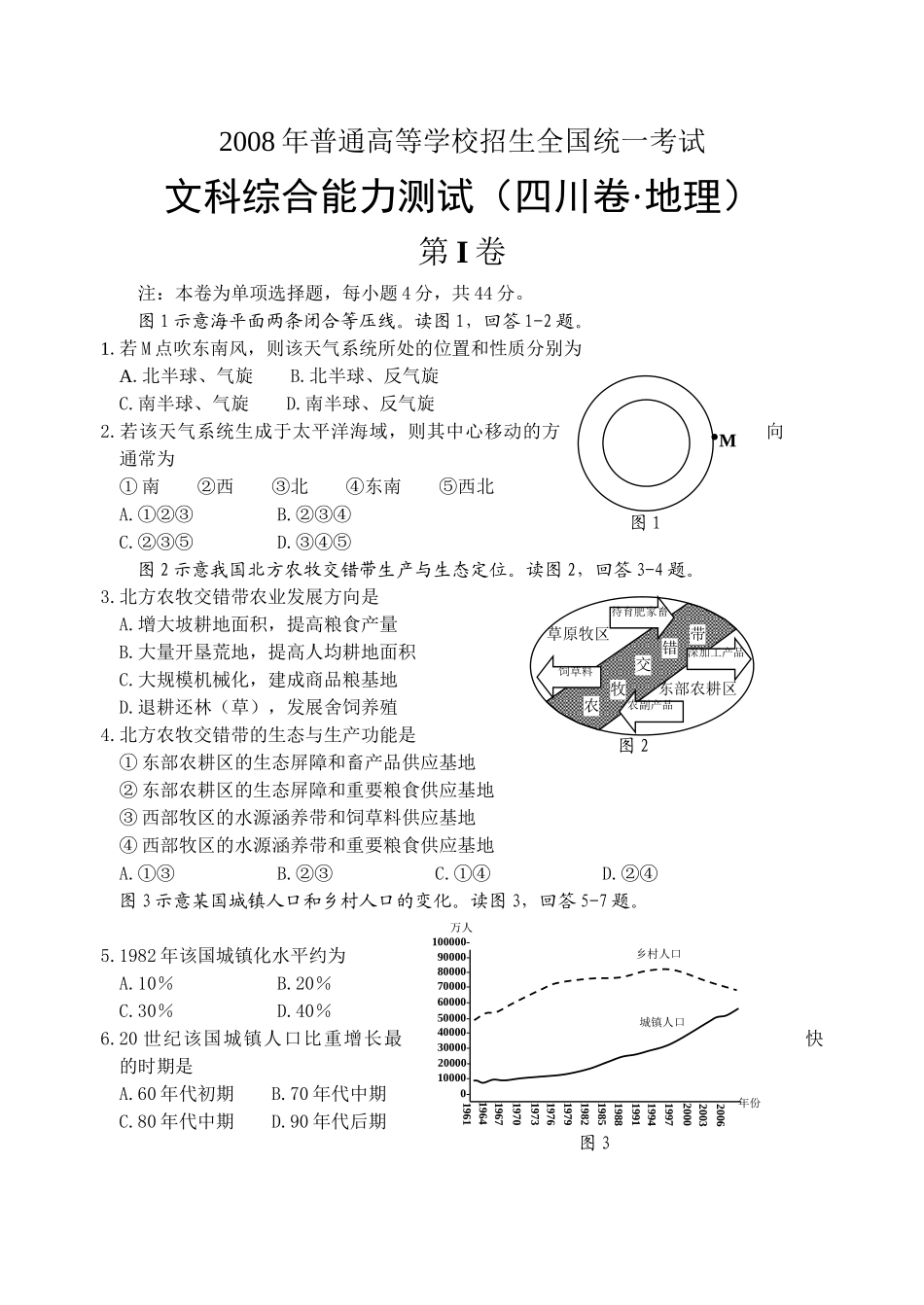 2008年高考地理真题（四川自主命题）.doc_第1页