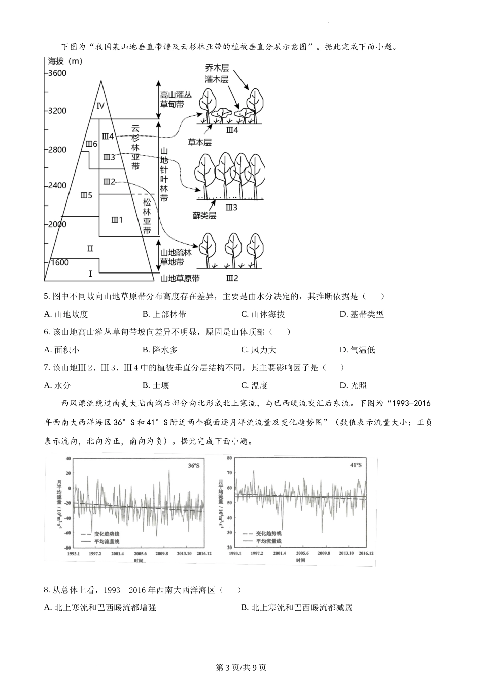 2023年新高考江苏卷地理真题（原卷版）.docx_第3页