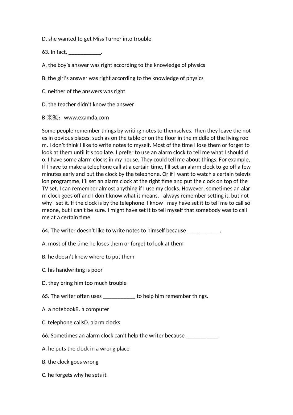 河南省开封市2005-2006学年度第一学期期末调研高一英语试题-人教版3.docx_第2页