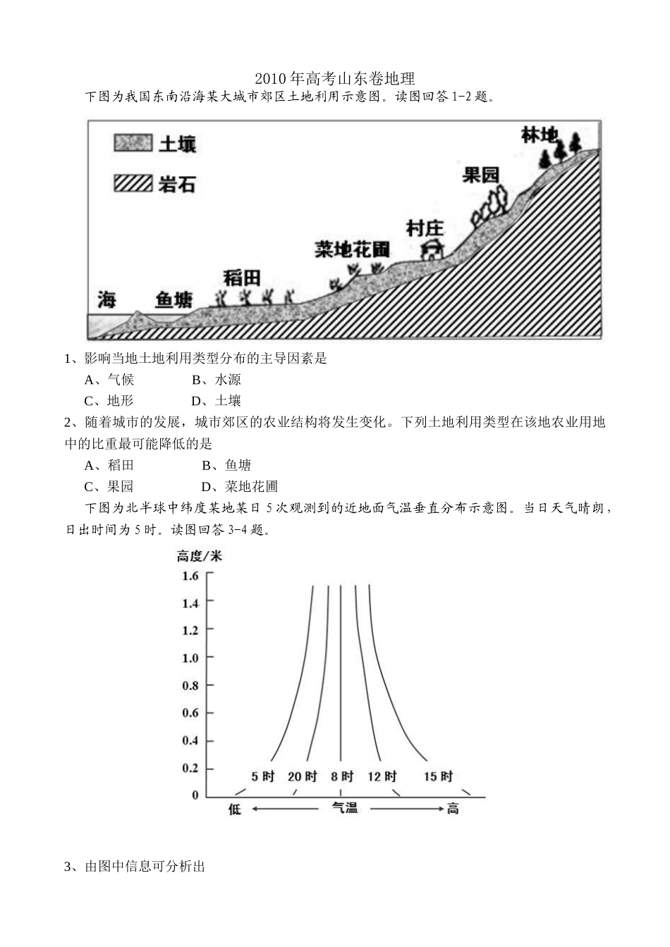 2010年高考地理真题（山东自主命题）（解析版）.doc_第1页