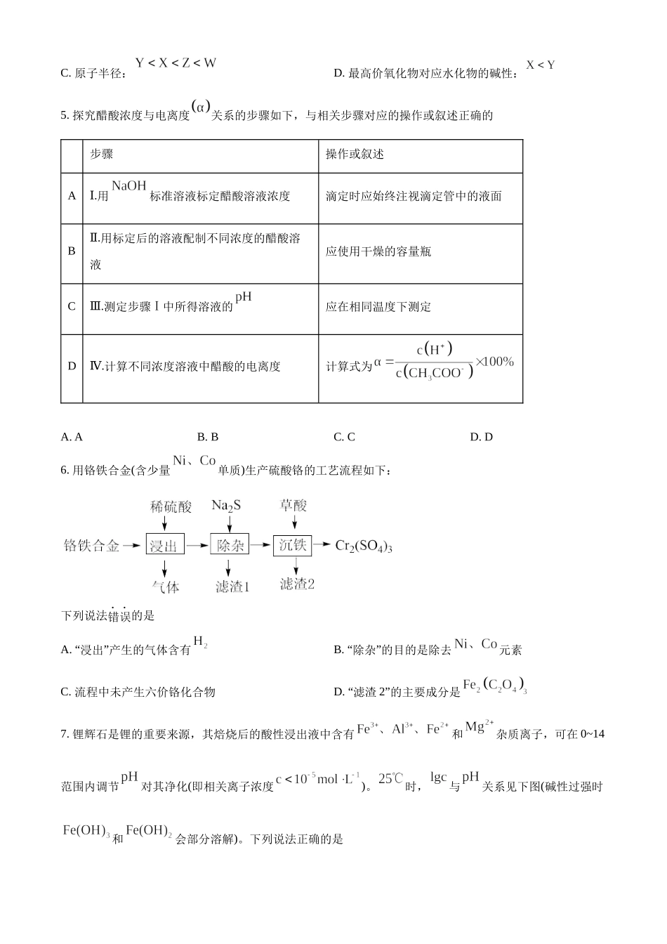 2022年高考化学真题（福建自主命题）（原卷版）.docx_第2页