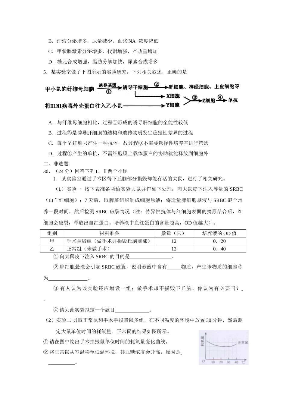 2010年高考生物真题（四川自主命题）.doc_第2页