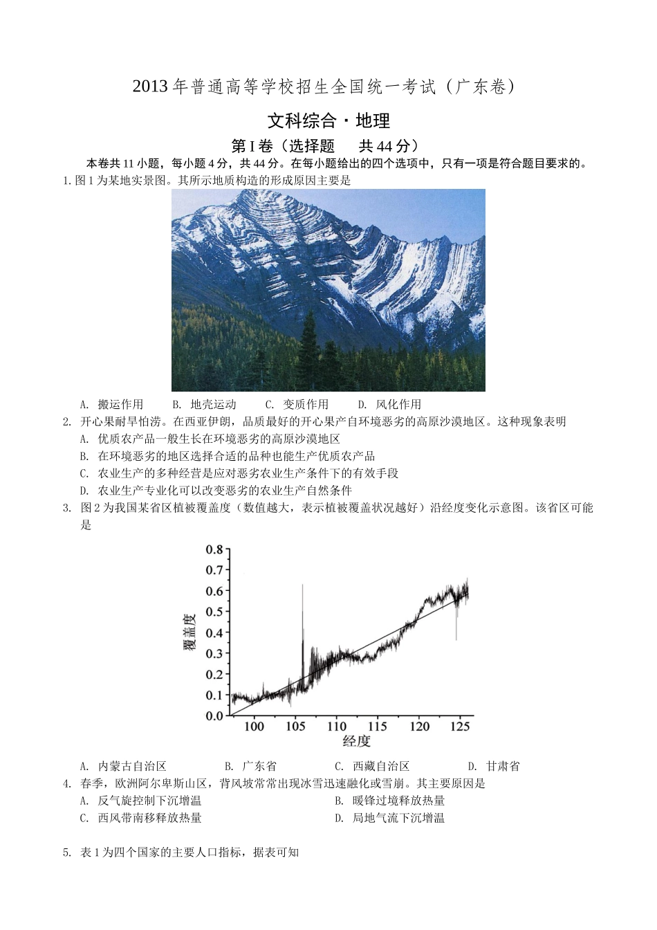 2013年高考地理真题（广东自主命题）.doc_第1页