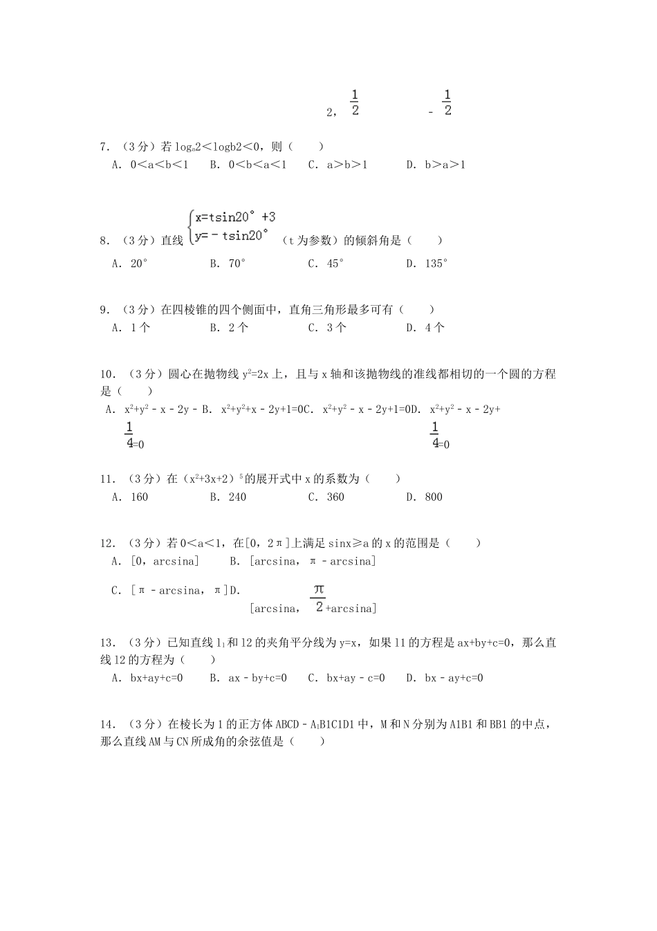 1992年高考数学真题（理科）（江苏自主命题）.doc_第2页
