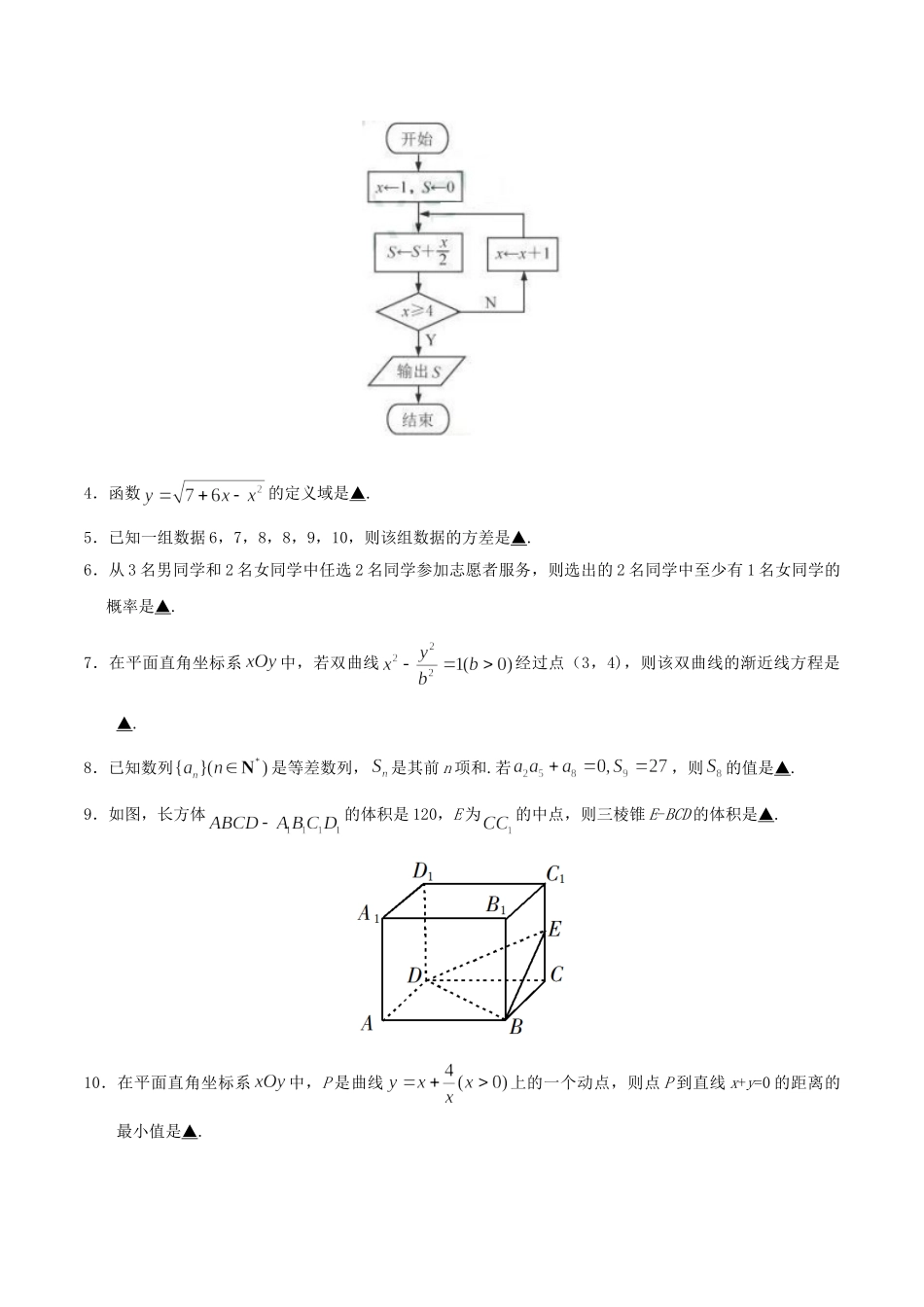 2019年高考数学真题（ 江苏自主命题）.doc_第2页