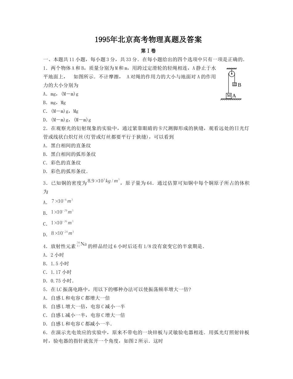 1995年北京高考物理真题及答案.doc_第1页