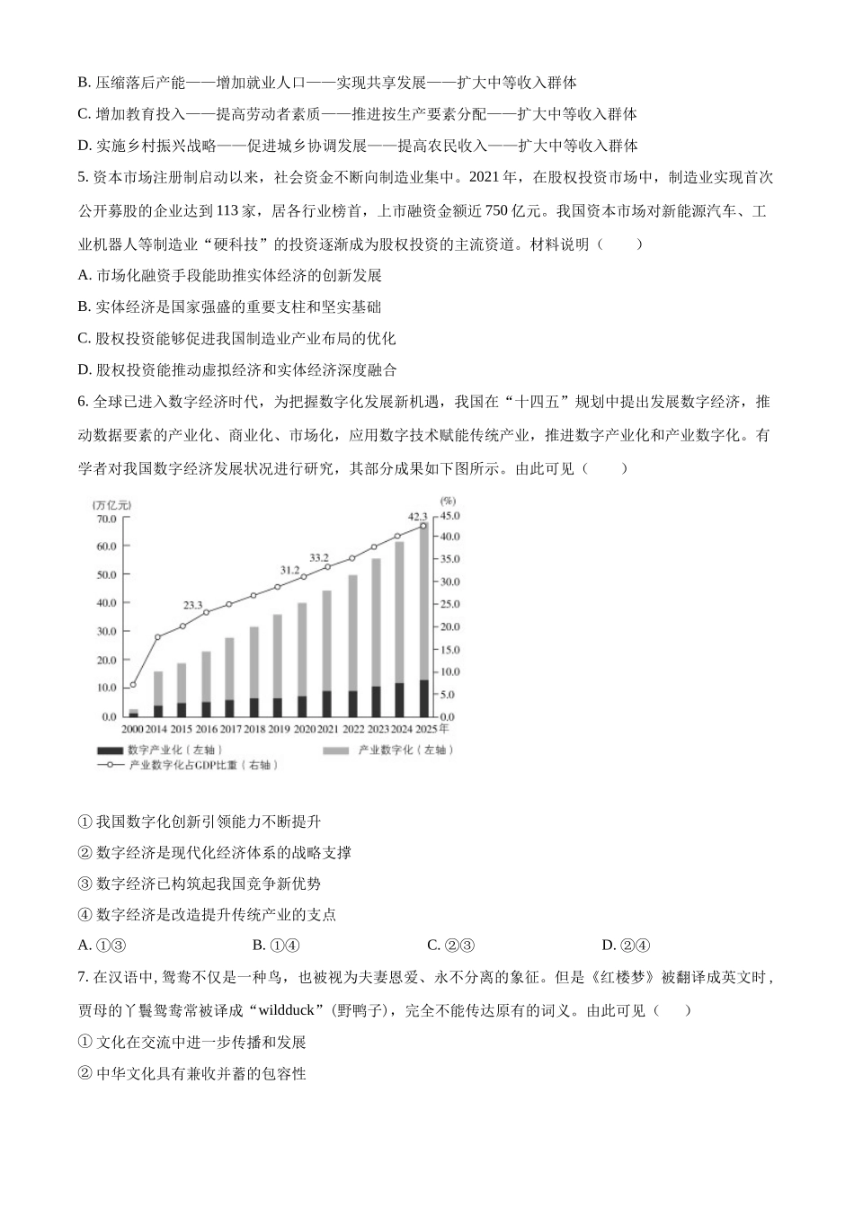 2022年江苏省普通高中学业水平选择性考试（原卷版）.docx_第2页