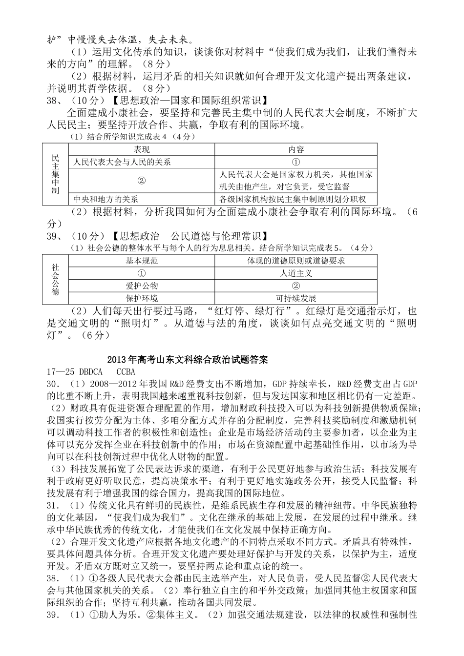 2013年高考政治真题（山东自主命题）（解析版）.doc_第3页