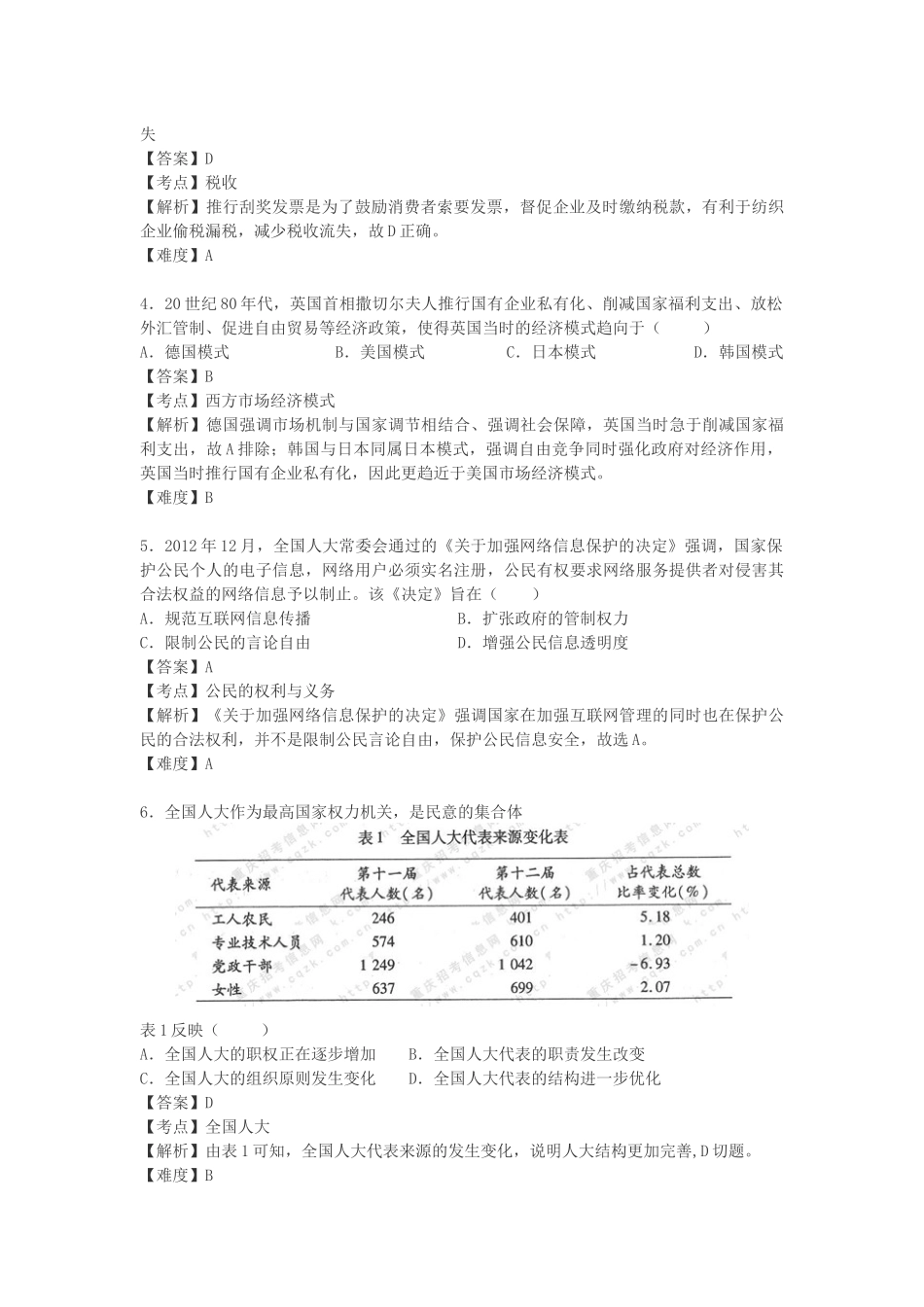2013年高考文综(重庆卷)政治试题及答案.docx_第2页