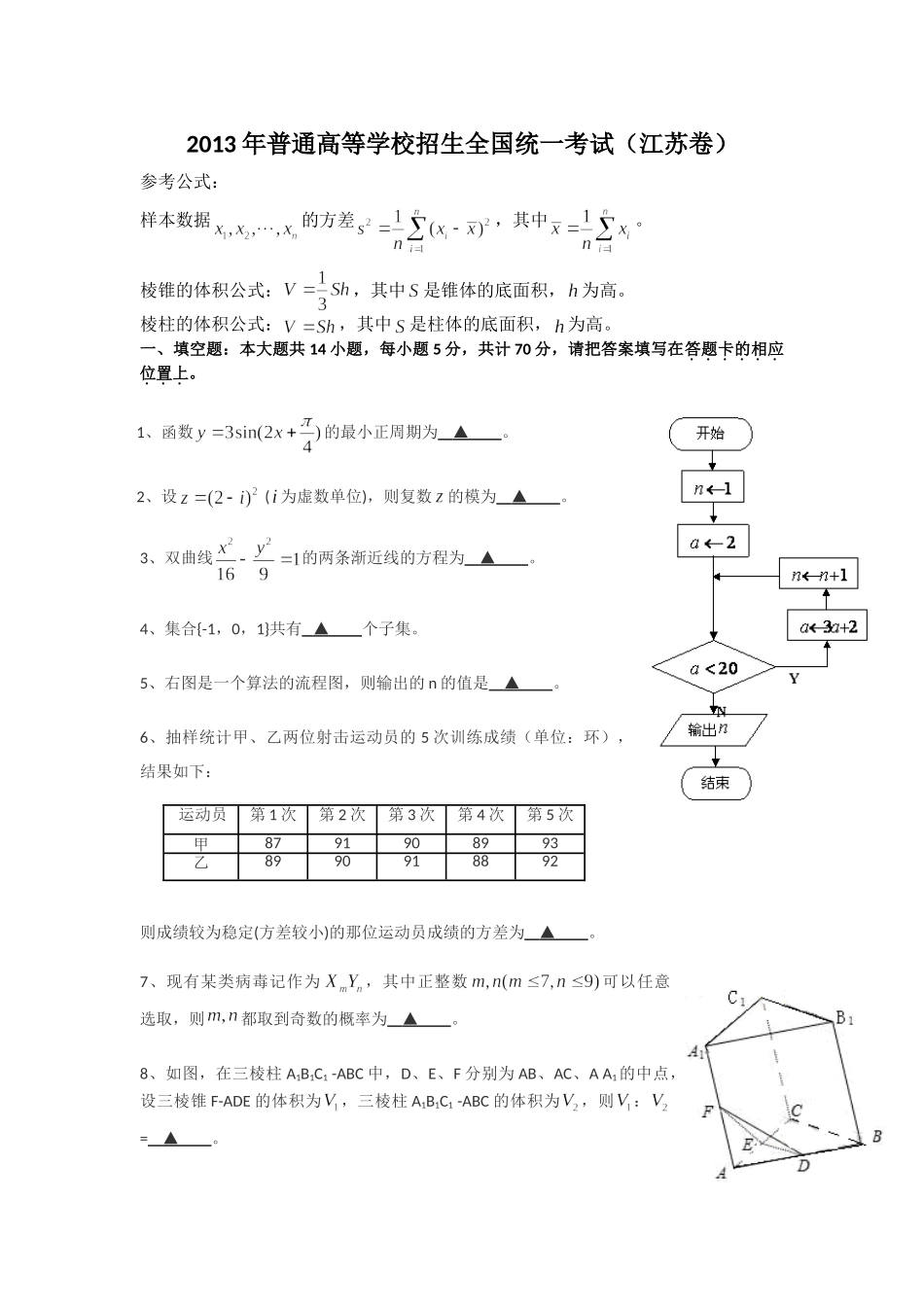 2013年江苏高考数学试题及答案.doc_第1页